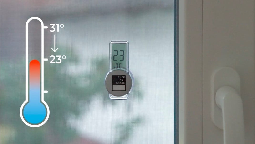 Store extérieur à haute efficacité : réduit la température de 31 °C à 23 °C