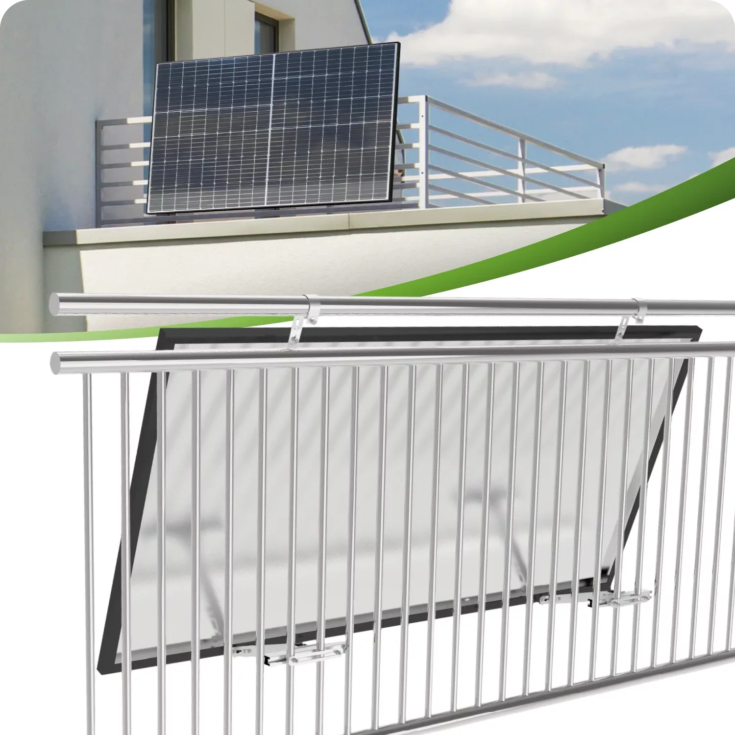 Module PV monté sur une balustrade