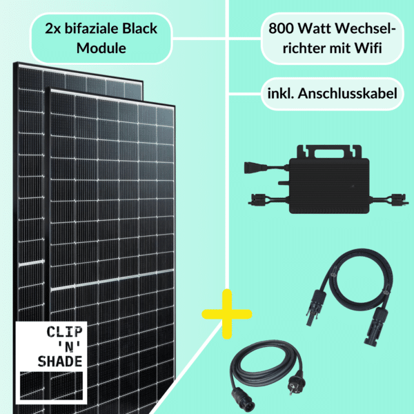 Centrale électrique de balcon 800W Set de Würzburg. 860Wp de puissance de module avec 800W Hoymiles onduleur incl. Wifi.