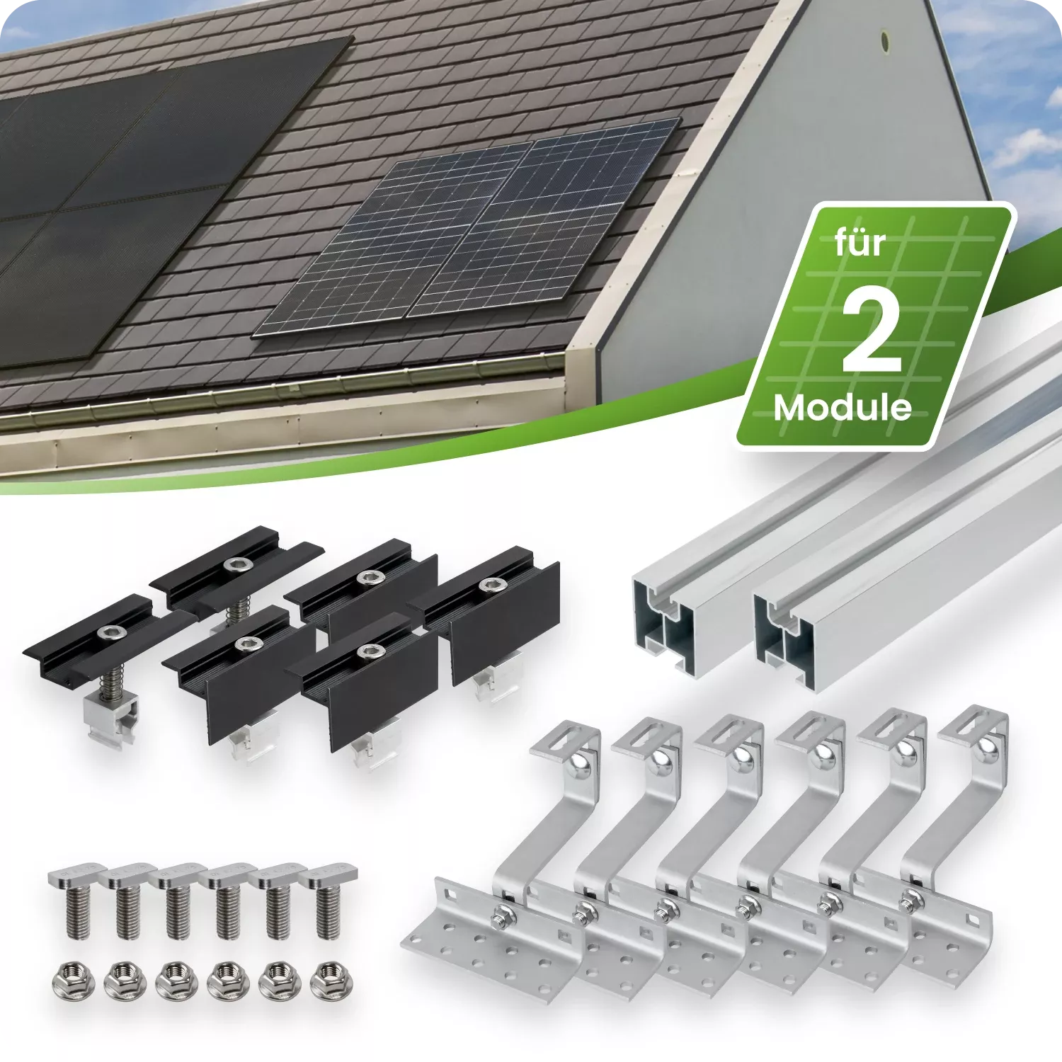 Image Kit de montage sur toit incliné pour centrale électrique sur balcon