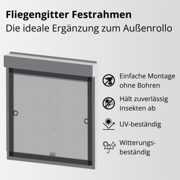 Cadre fixe de protection contre les insectes, Complément au store extérieur, Add on, Moustiquaire