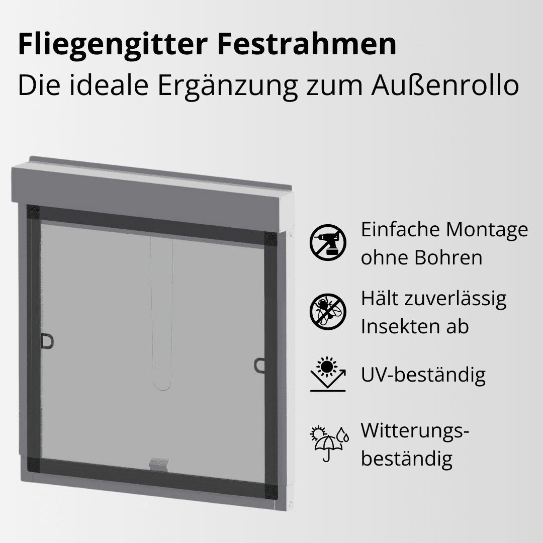 Cadre fixe de protection contre les insectes, Complément au store extérieur, Add on, Moustiquaire