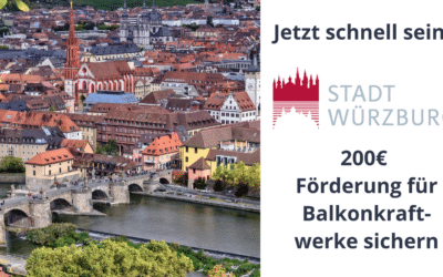 Jusqu'à 200€ de subvention pour les centrales électriques de balcon à Würzburg