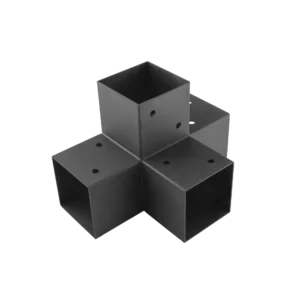Raccord d'angle en X pour pergola ou toit de terrasse 100x100 mm