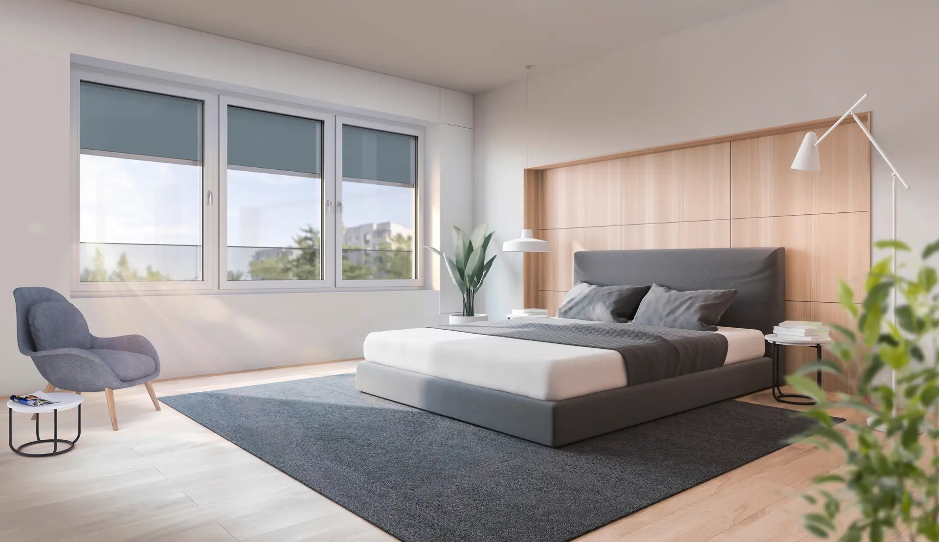 Store d'obscurcissement dans la chambre à coucher