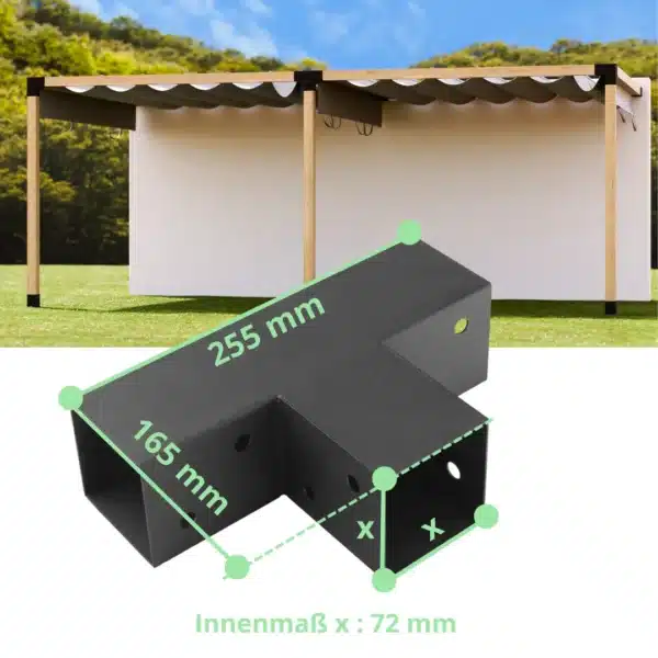 T Raccord d'angle 70mm Dimensions